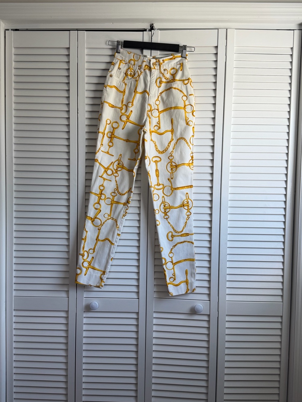 VINTAGE GUCCI Horsebit Skinny Jeans in White
